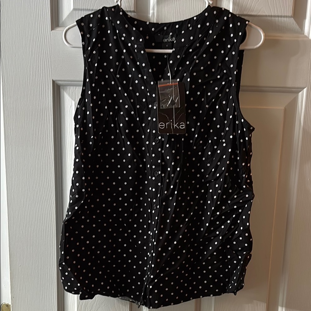 Erika Black Polka Dot Women's Top